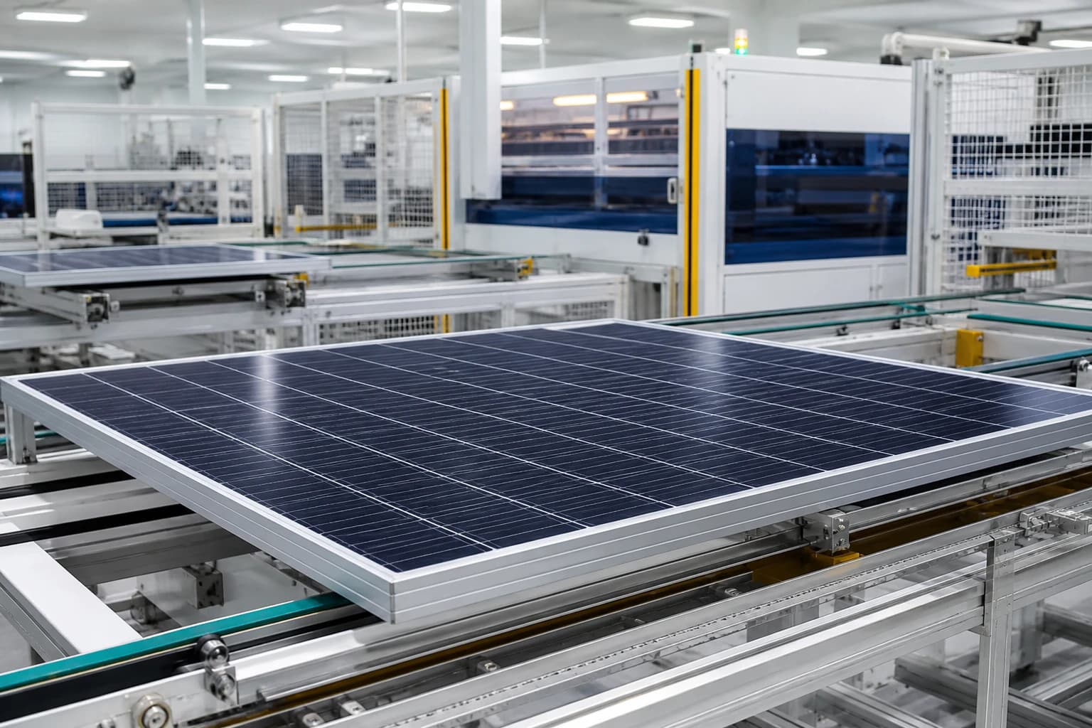 ICON Solar manufacturing line and solar module quality inspection